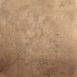Astrologisches Planisphäre des Tierkreises von Denderah, von der Decke der Kapelle im Tempel der Hathor, Denderah, Ägypten, 1822